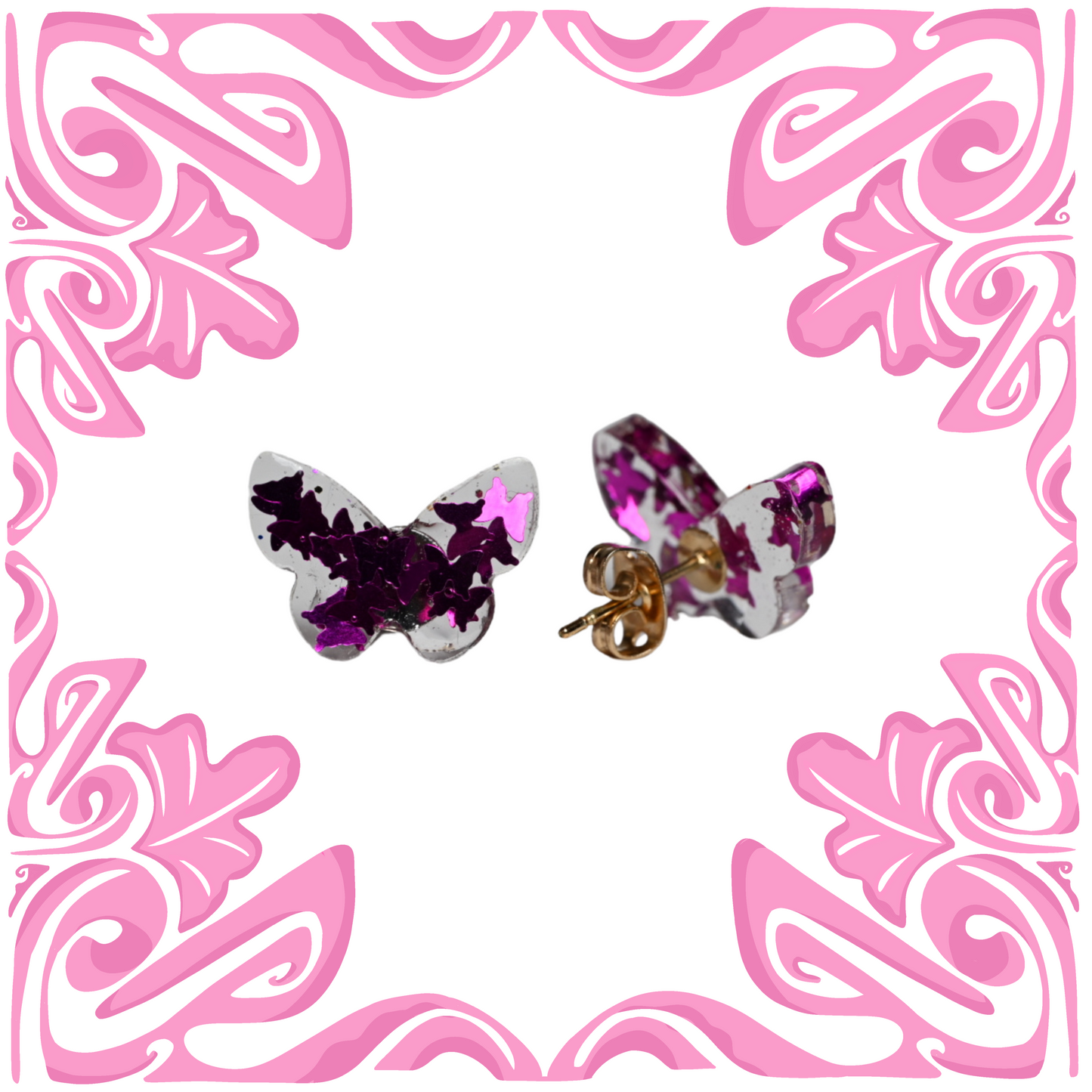 PURPLE BUTTERFLY EARRINGS