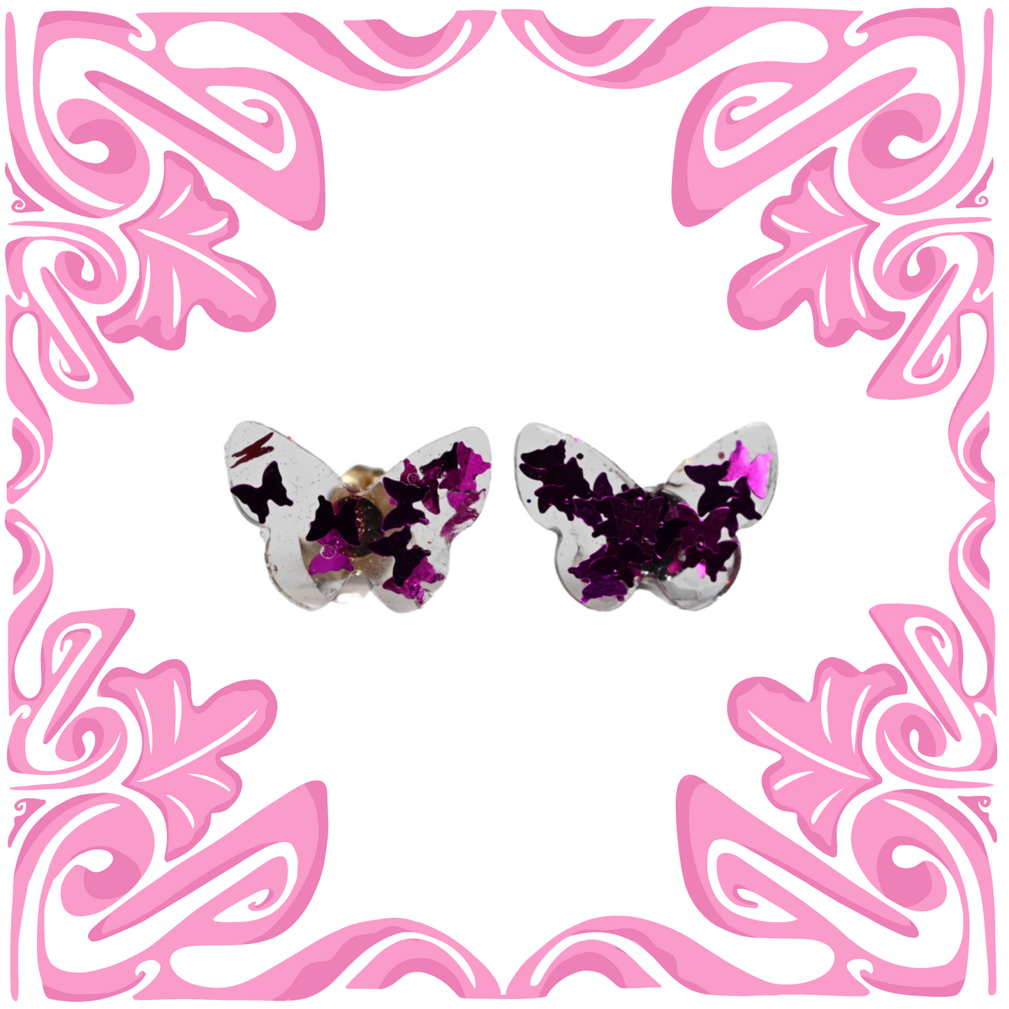 PURPLE BUTTERFLY EARRINGS