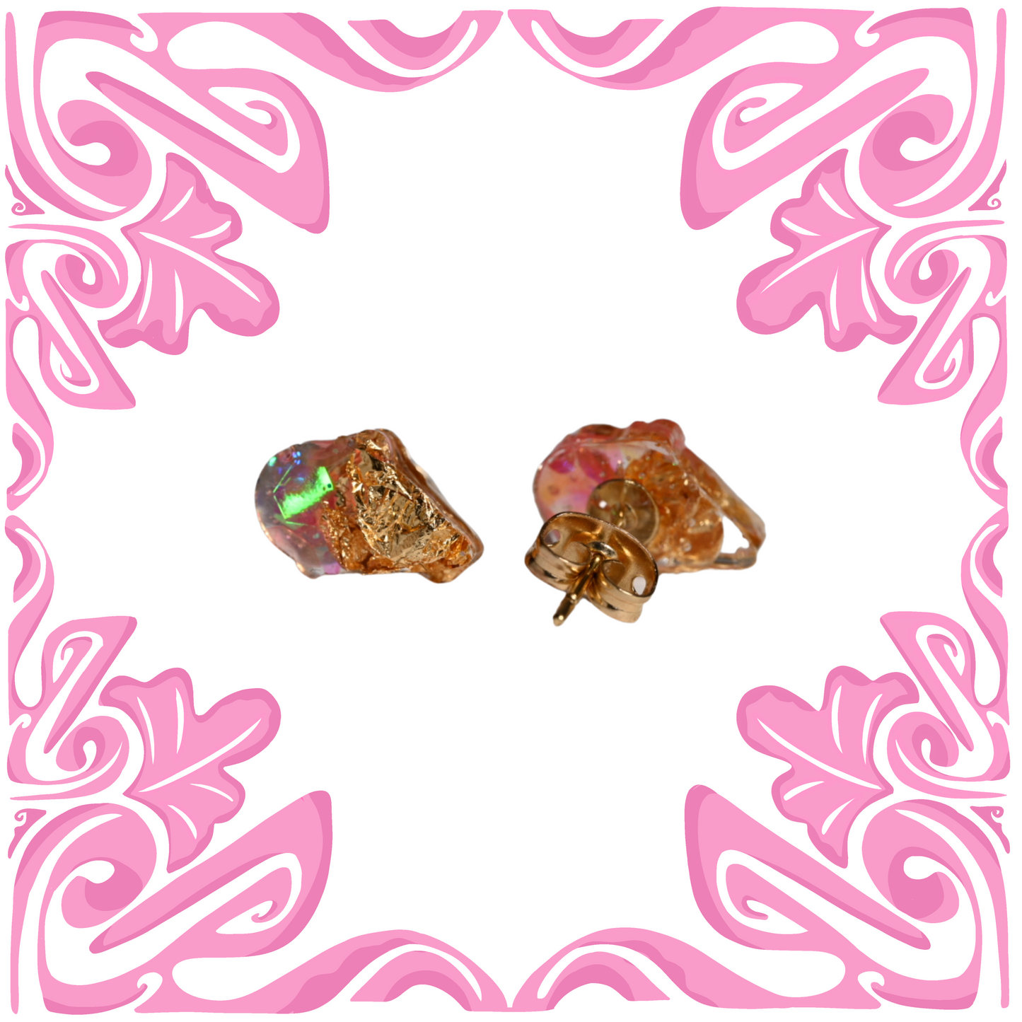 LIGHT PINK & GOLD ICE CREAM EARRINGS