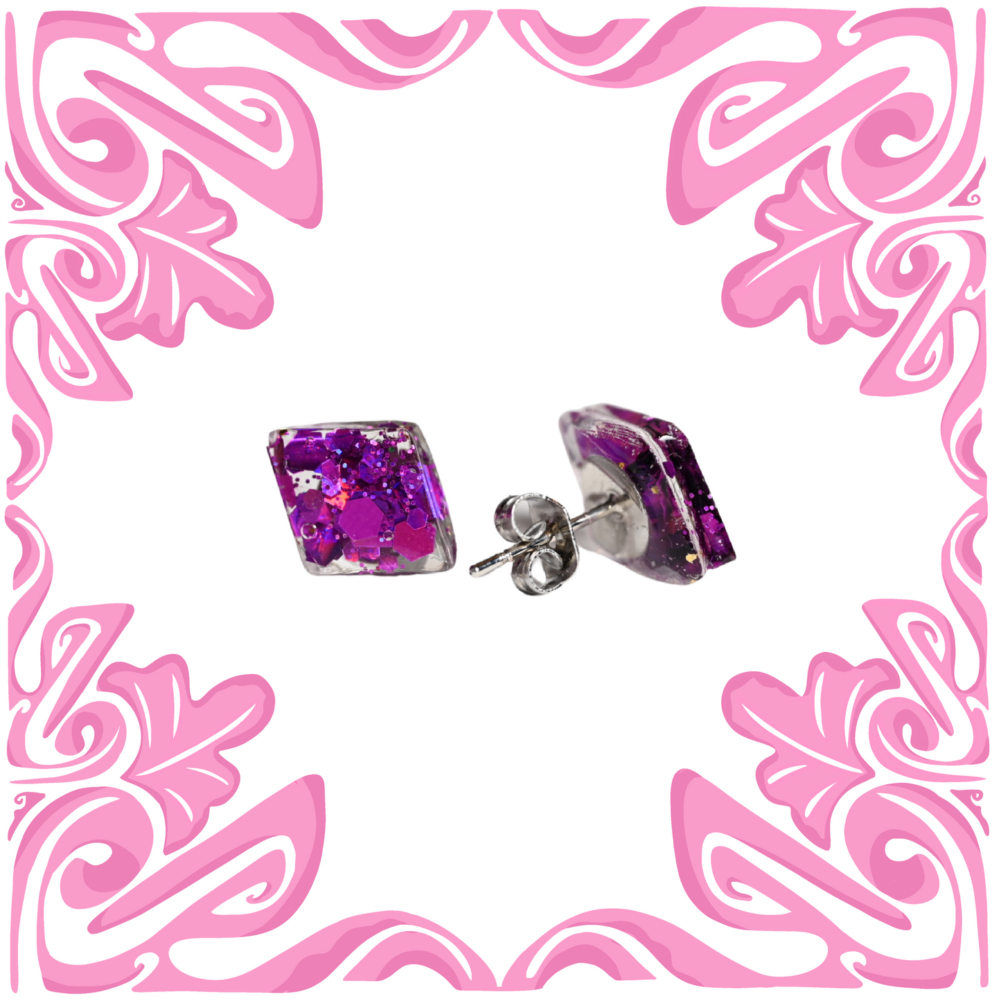 PURPLE DIAMOND EARRINGS