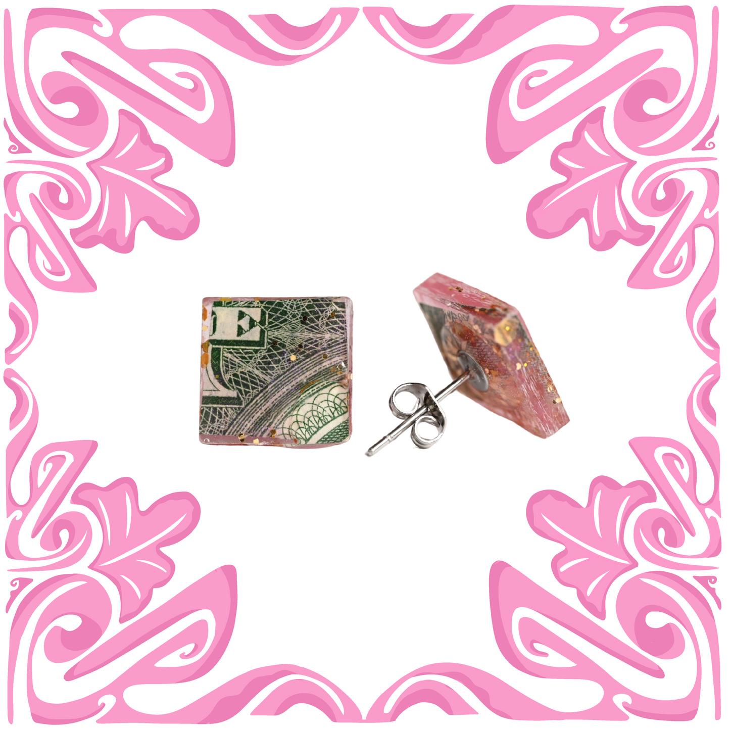 MONEY SQUARE EARRINGS