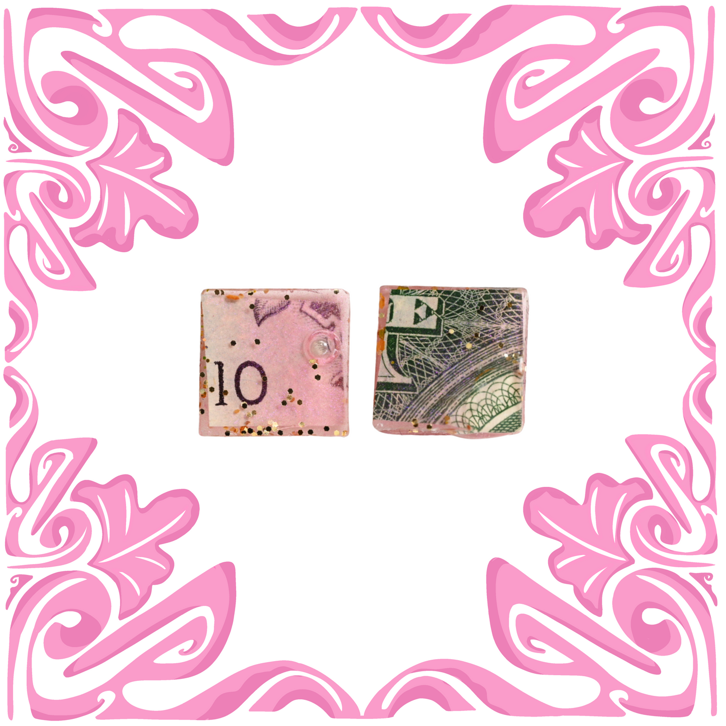 MONEY SQUARE EARRINGS