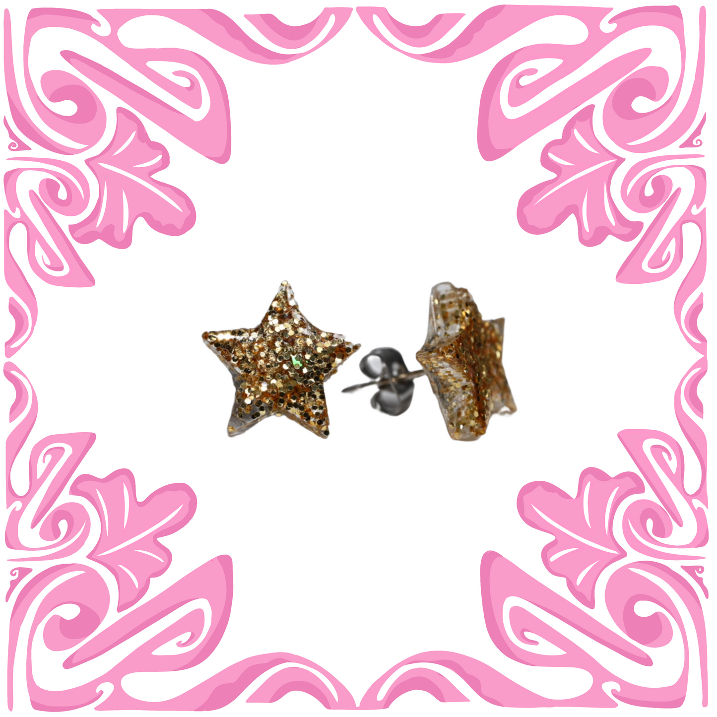 SPARKLY GOLD STAR EARRINGS
