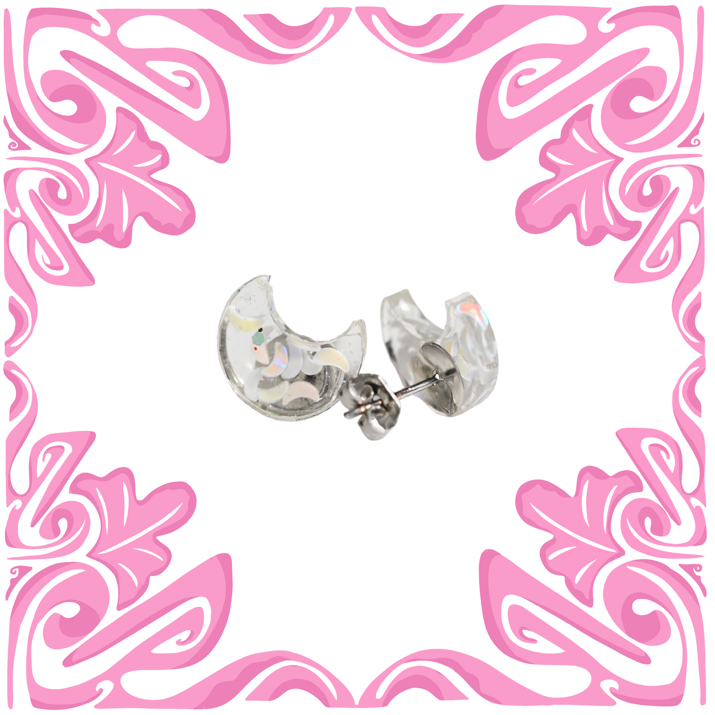 IRIDESCENT MOON EARRINGS