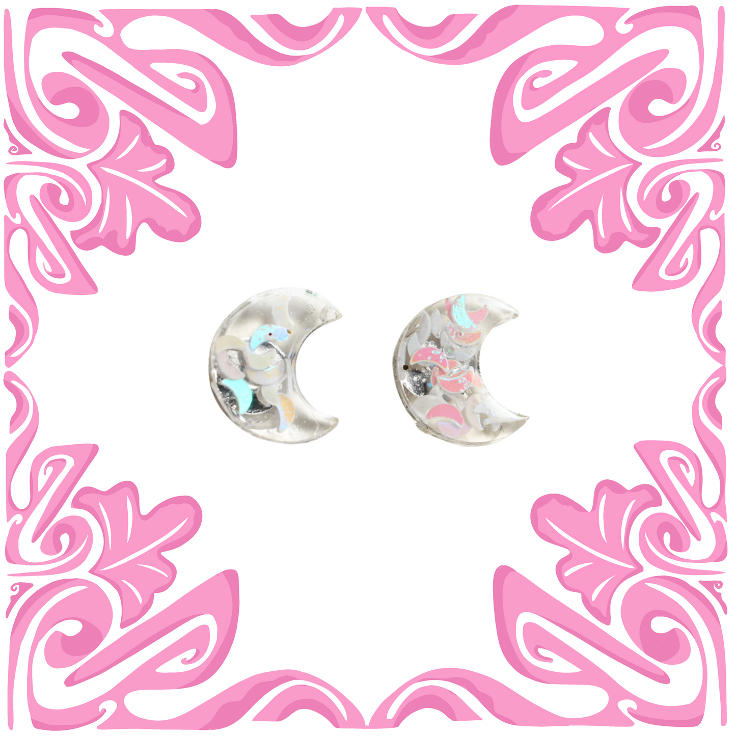 IRIDESCENT MOON EARRINGS