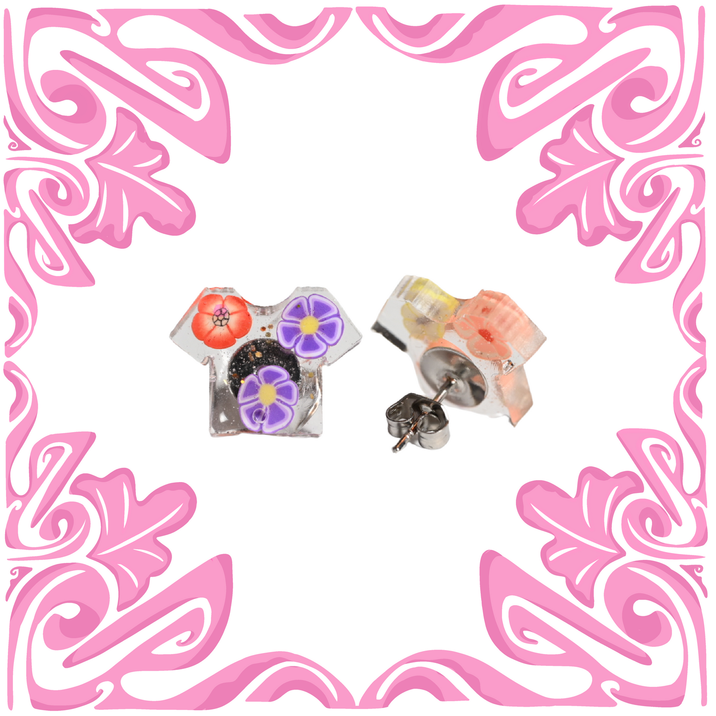 FLOWER T-SHIRT EARRINGS