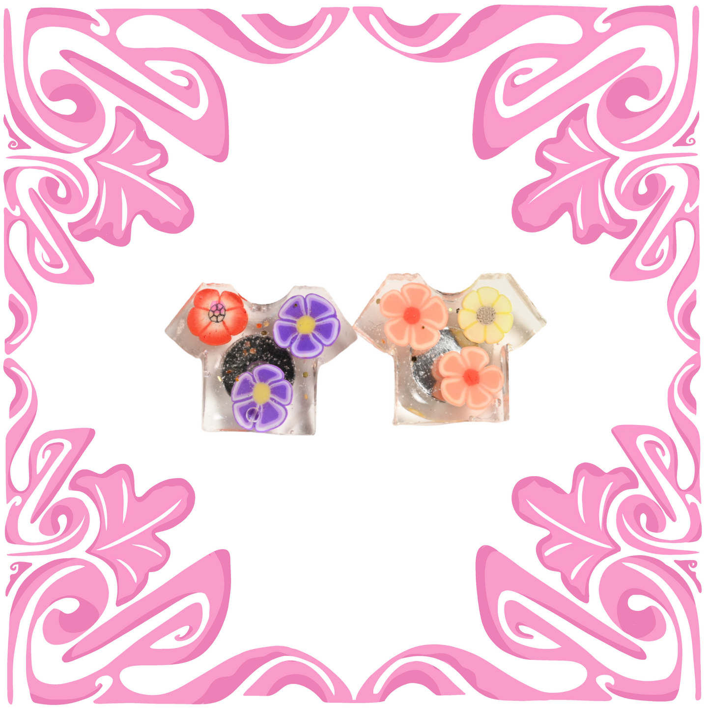 FLOWER T-SHIRT EARRINGS