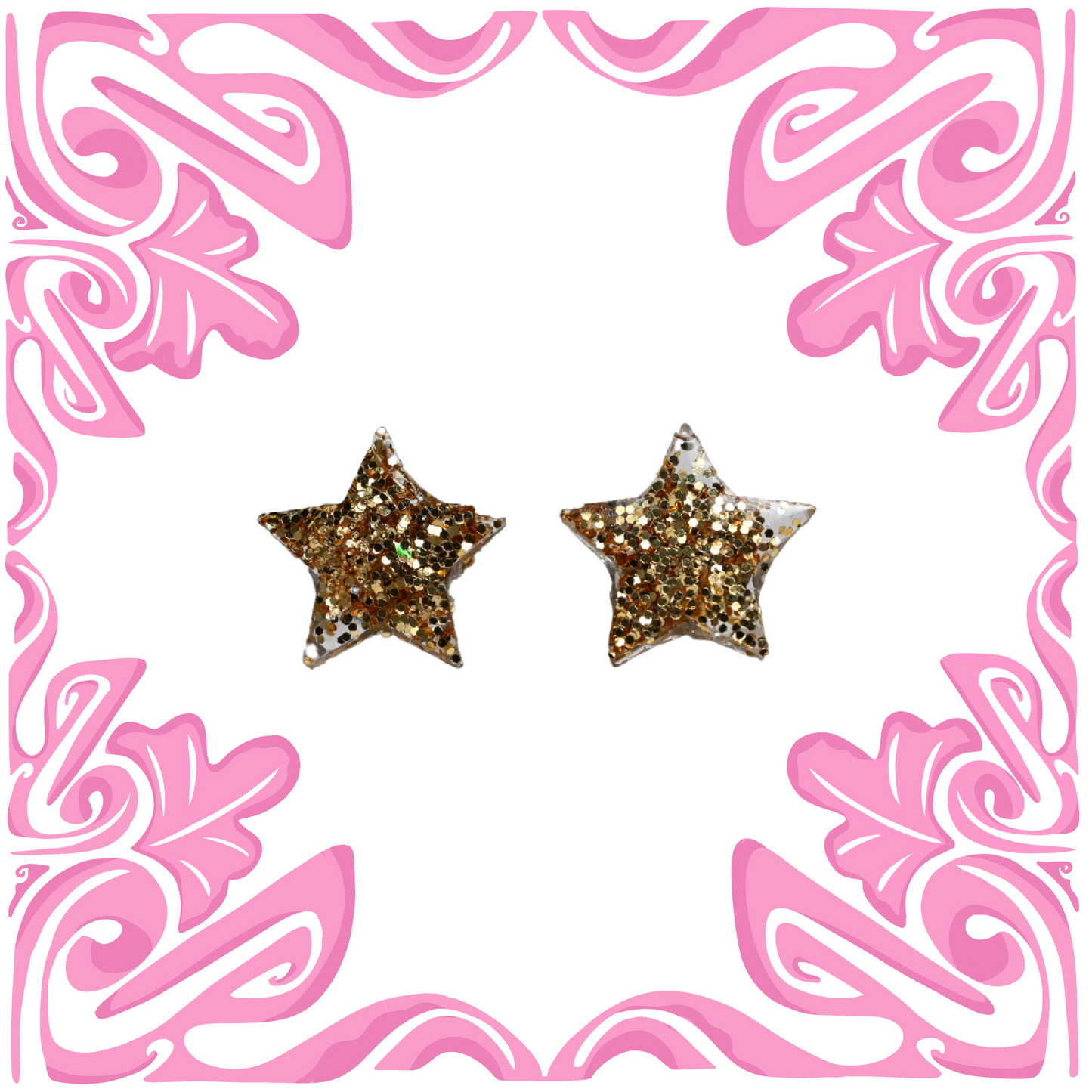SPARKLY GOLD STAR EARRINGS
