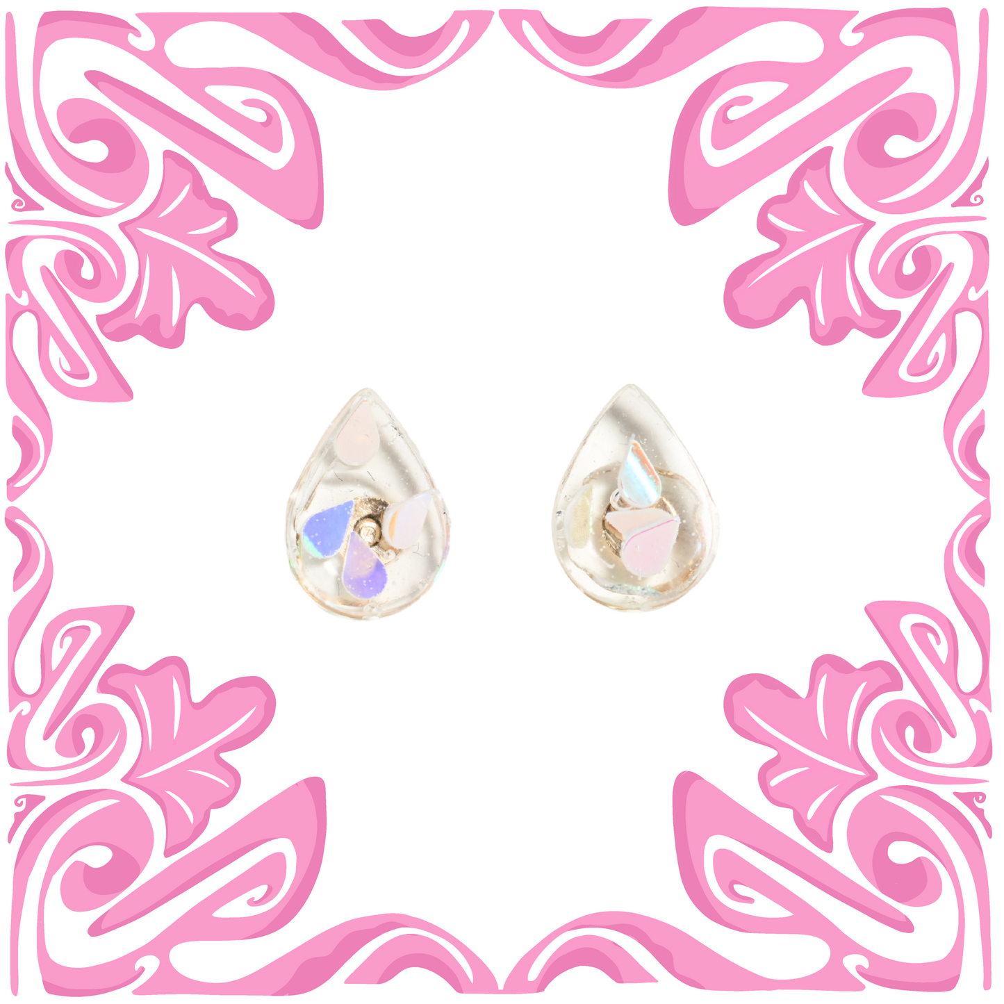 IRIDESCENT RAIN DROP EARRINGS