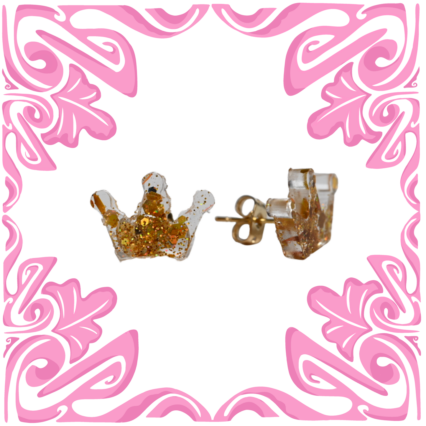GOLD CROWN EARRINGS