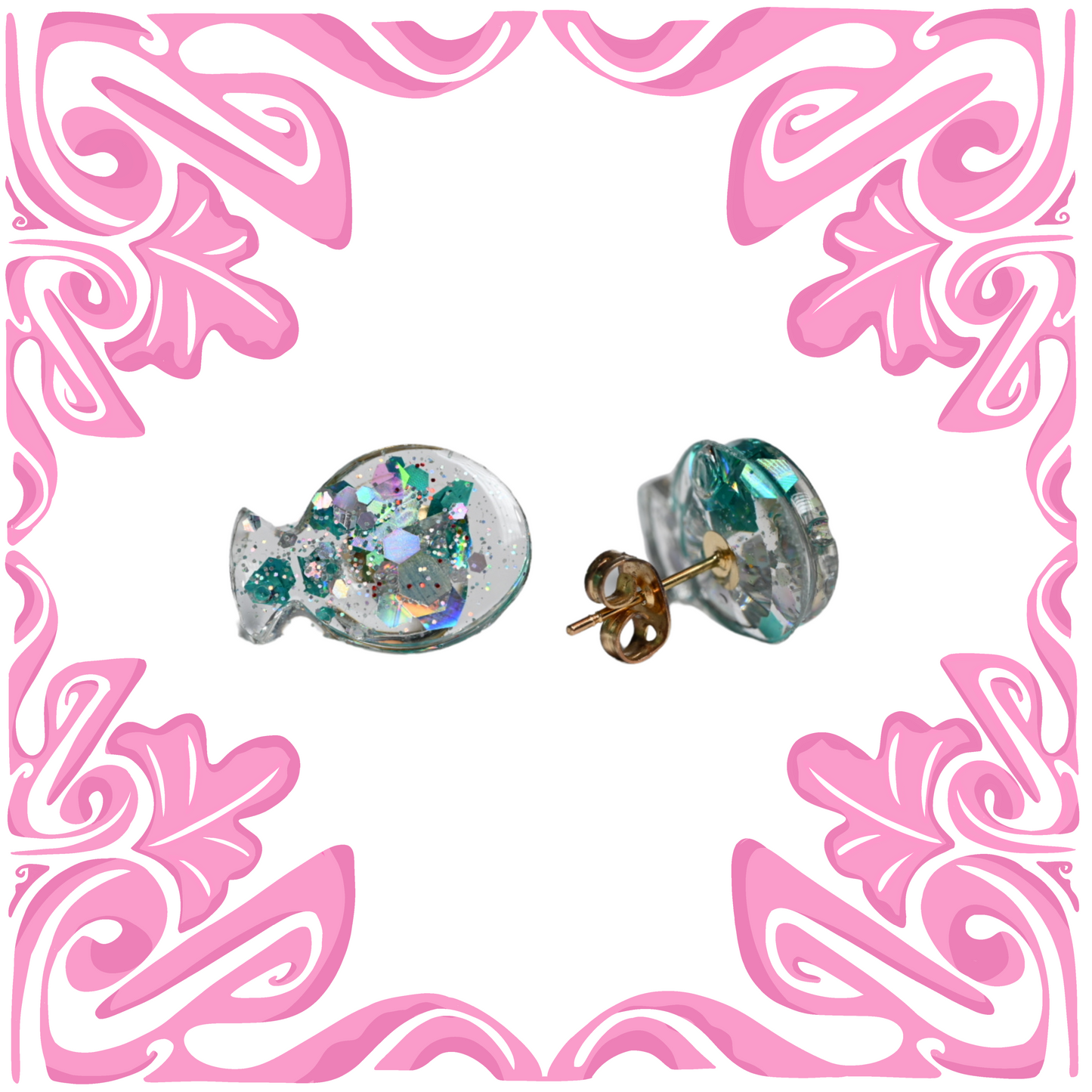 GLITTER FISHY EARRINGS