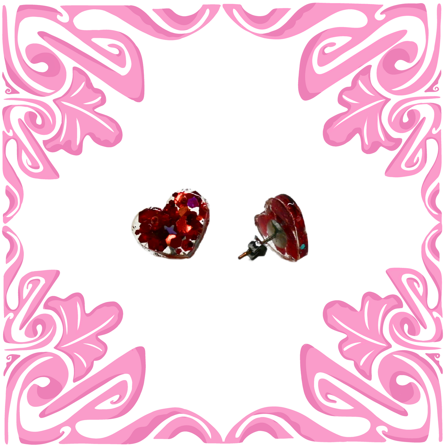 HEXAGON HEART STAR EARRINGS