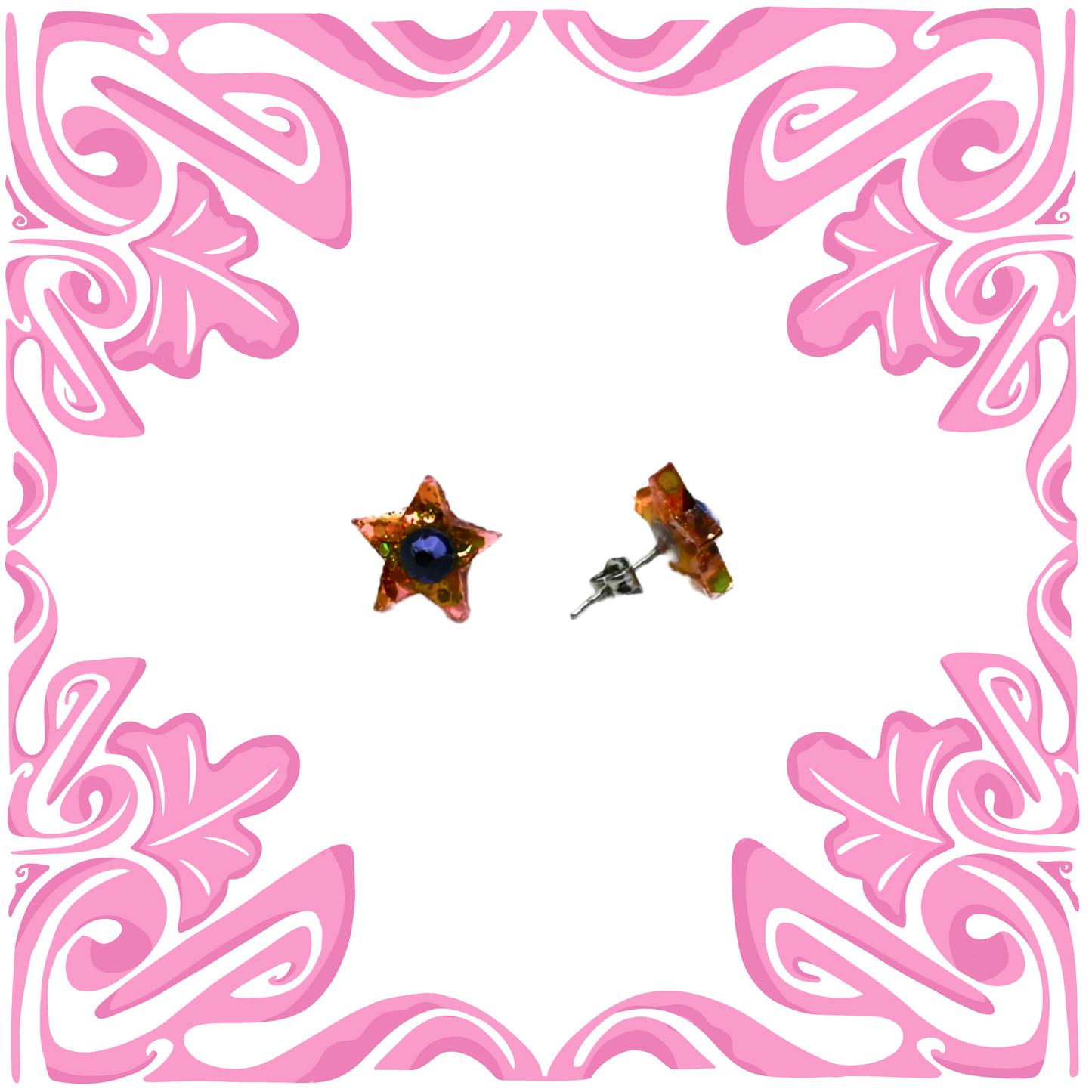 YELLOW & PURPLE SWAROVSKI STAR EARRINGS