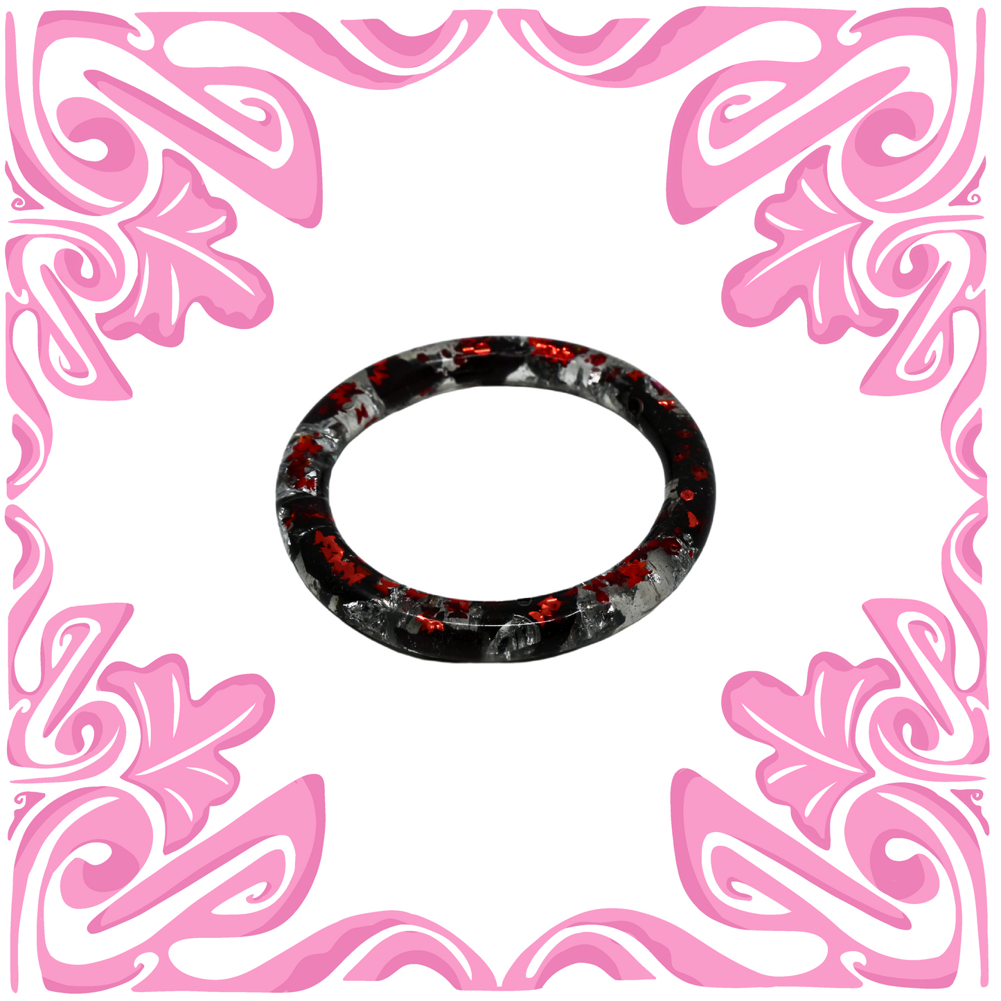 SILVER BLACK & RED BUTTERFLY FOIL BRACELET