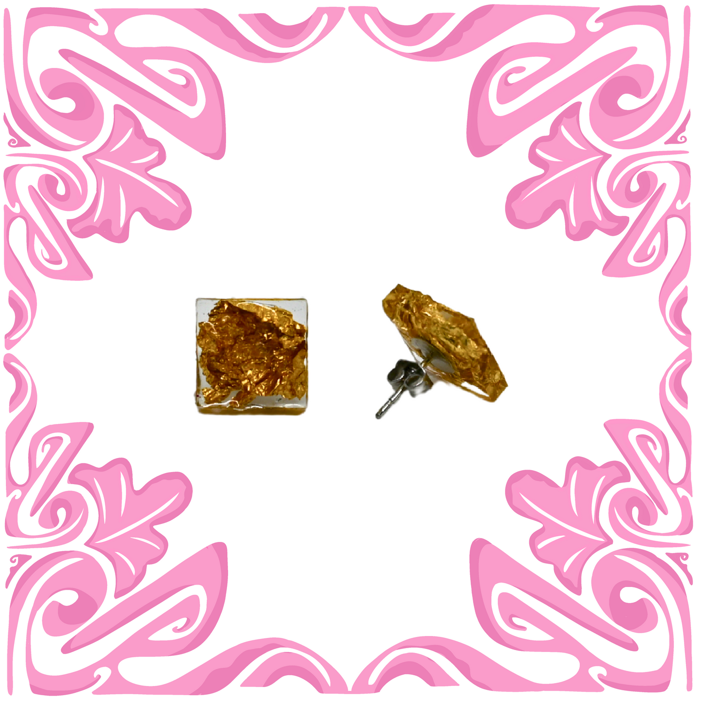 GOLD FOIL SQUARE EARRINGS
