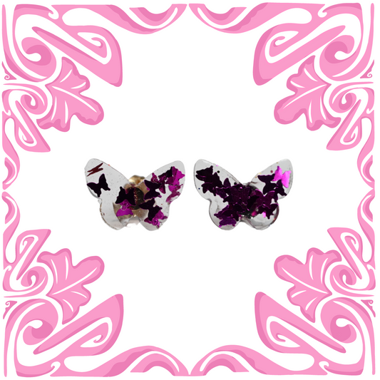 PURPLE BUTTERFLY EARRINGS