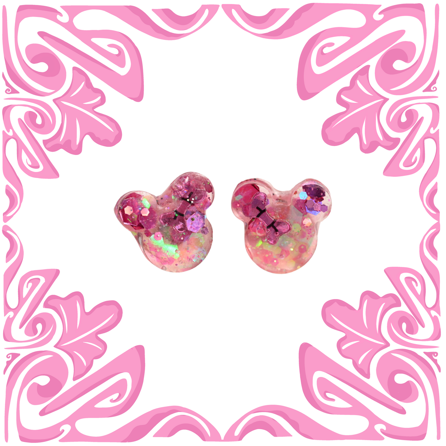 PINK MICKEY MOUSE EARRINGS