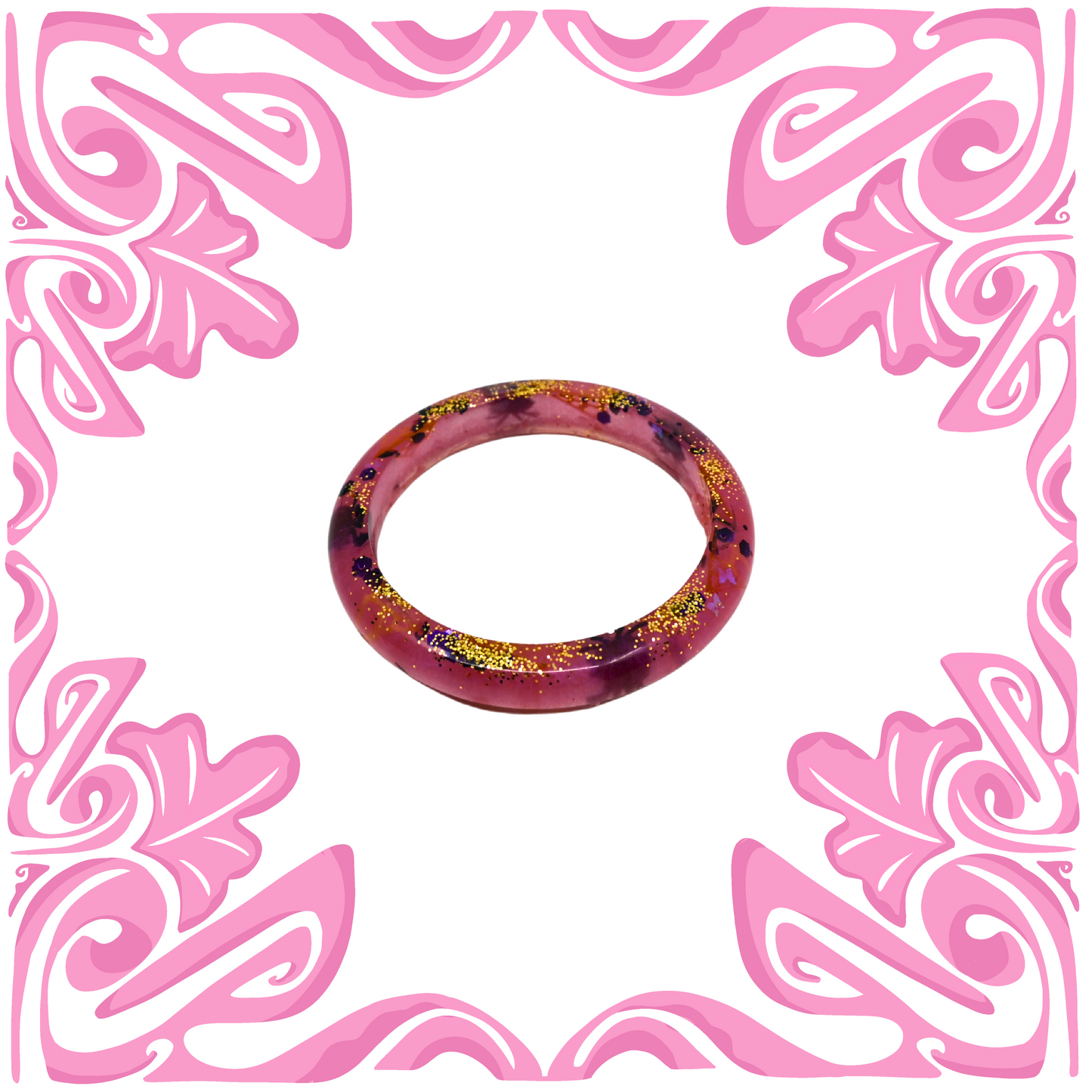 PINK BLACK & GOLD GLITTER BRACELET