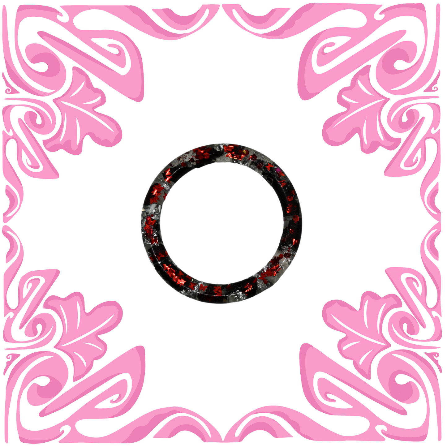 SILVER BLACK & RED BUTTERFLY FOIL BRACELET