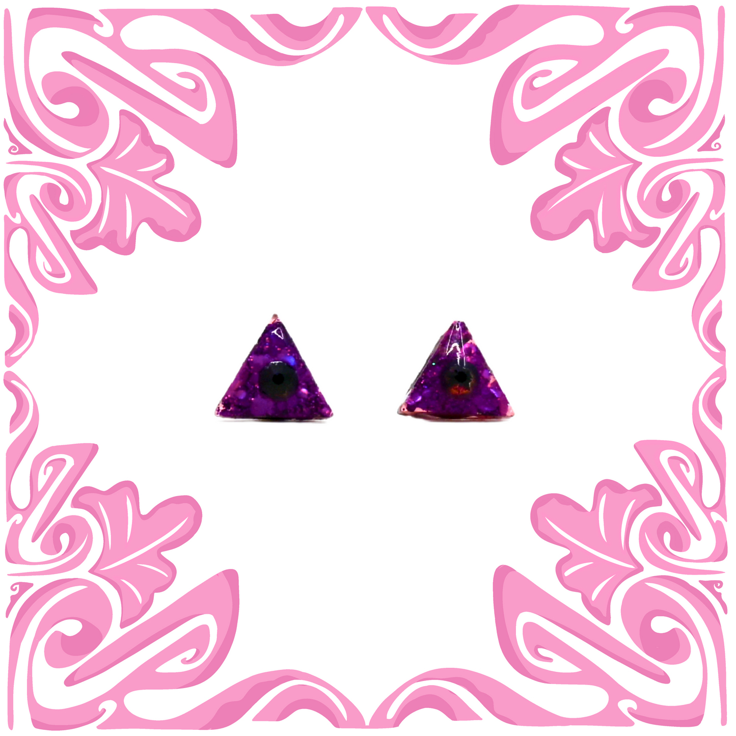 PURPLE TRIANGLE SWAROVSKI EARRINGS
