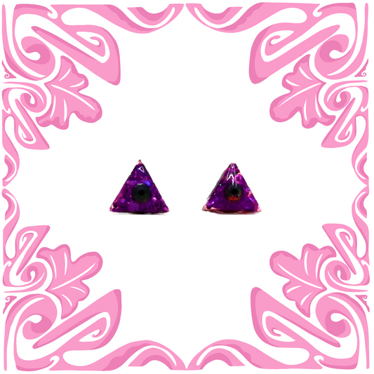 PURPLE TRIANGLE SWAROVSKI EARRINGS
