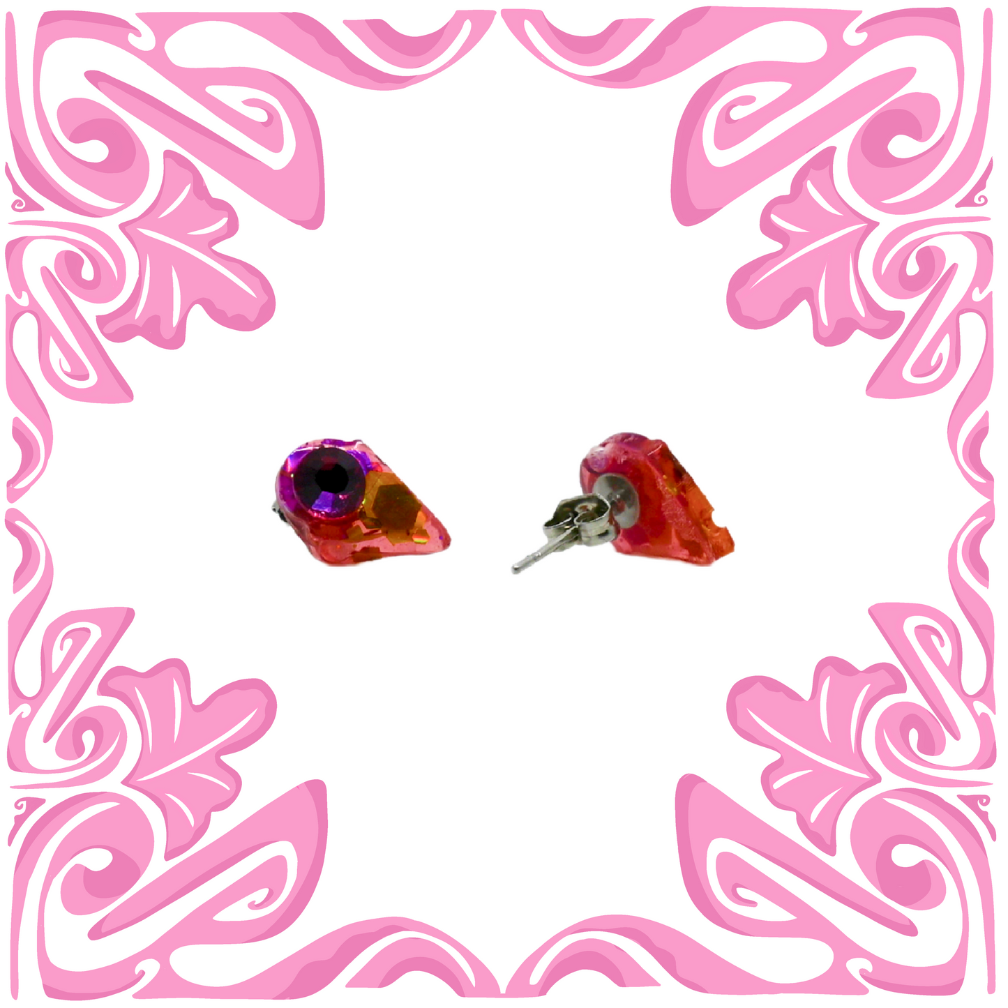 PURPLE & YELLOW SWAROVSKI ICE CREAM EARRINGS