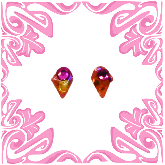 PURPLE & YELLOW SWAROVSKI ICE CREAM EARRINGS
