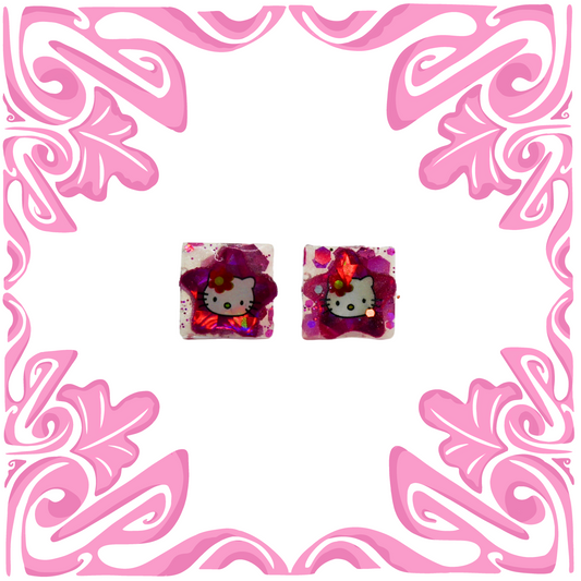 HELLO KITTY SQUARE EARRINGS