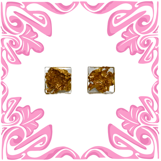 GOLD FOIL SQUARE EARRINGS